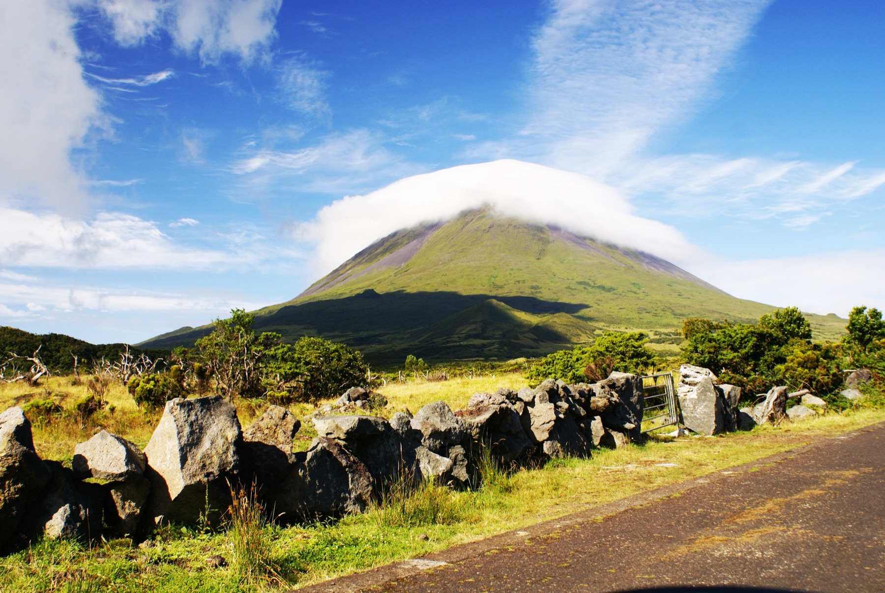 Mount Pico above the clouds, seen from Faial