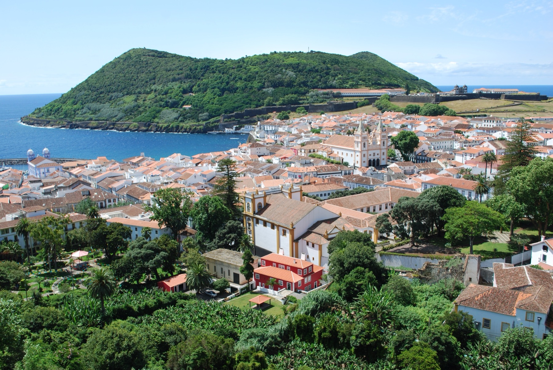Angra do Heroísmo with Monte Brasil behind it