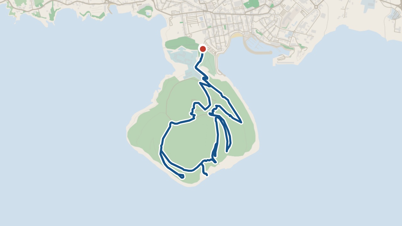 Map of the Monte Brasil walk (PRC04TER)