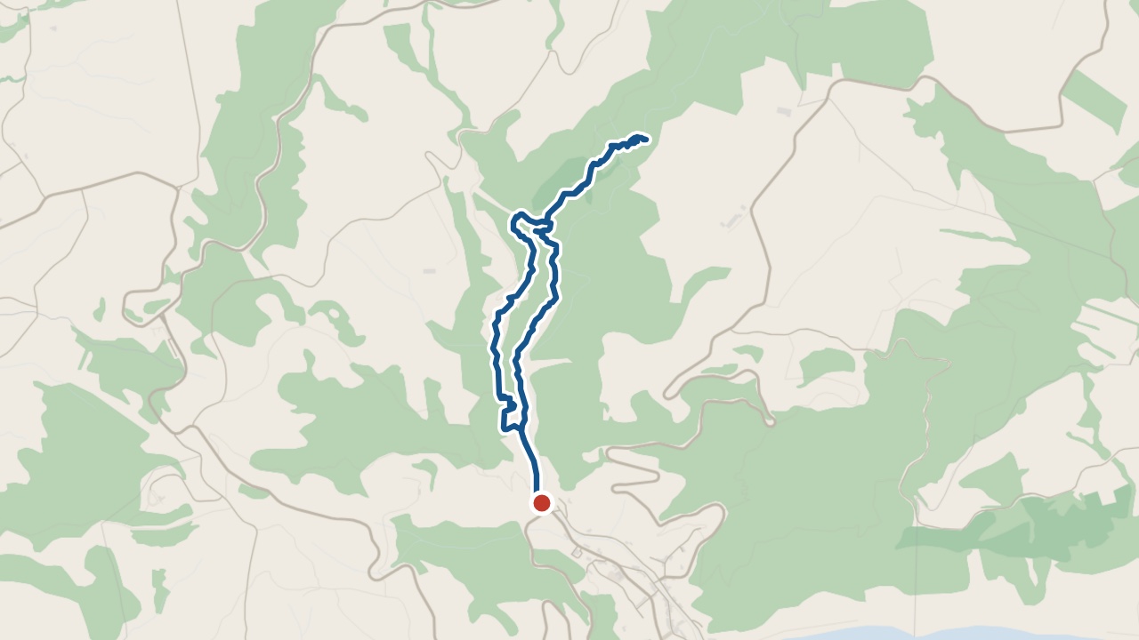 Map of the Sanguinho walk (PRC09SMI) on São Miguel: the circuit from Faial da Terra bus stop